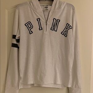 PINK Victoria's Secret White Sweatshirt with Black Accents